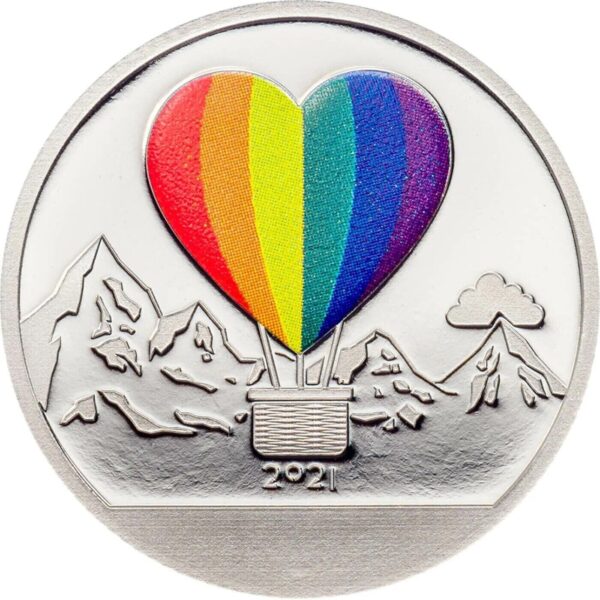 2021 $1 Love Globe Snowglobe Pride Rainbow 1/10oz Silver Coin