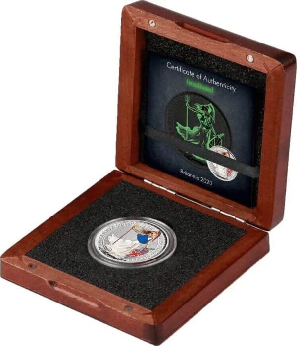 2020 £2 Irradiated Britannia Glow In The Dark 1oz Silver Coin - Image 2