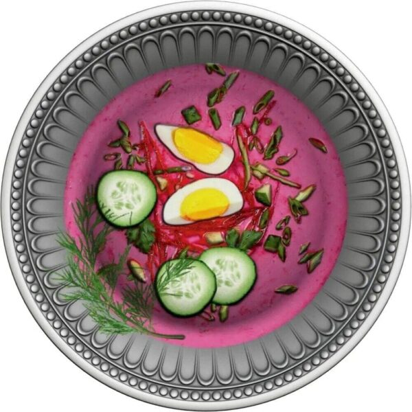 2021 $1 Pink Cold Soup The World Taste 1oz Silver Coin