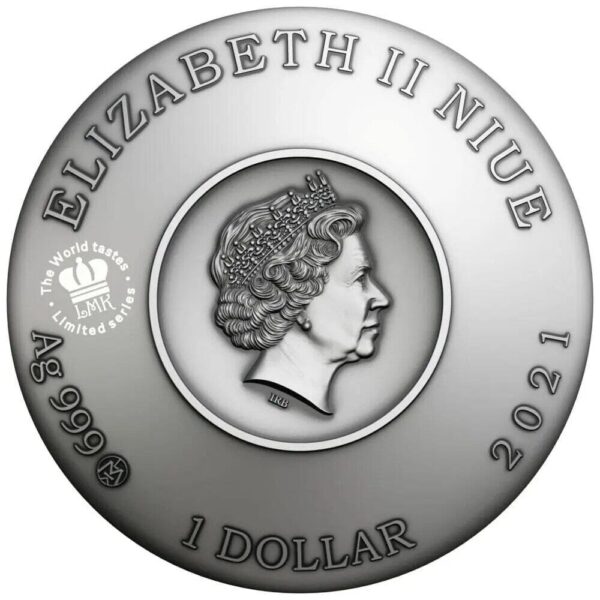 2021 $1 Pink Cold Soup The World Taste 1oz Silver Coin - Image 2