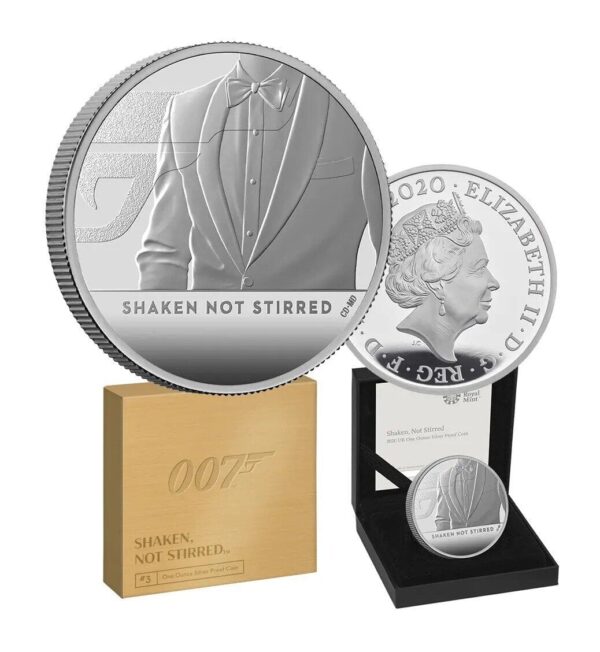 2020 £2 James Bond Shaken Not Stirred 1oz Silver Proof Coin