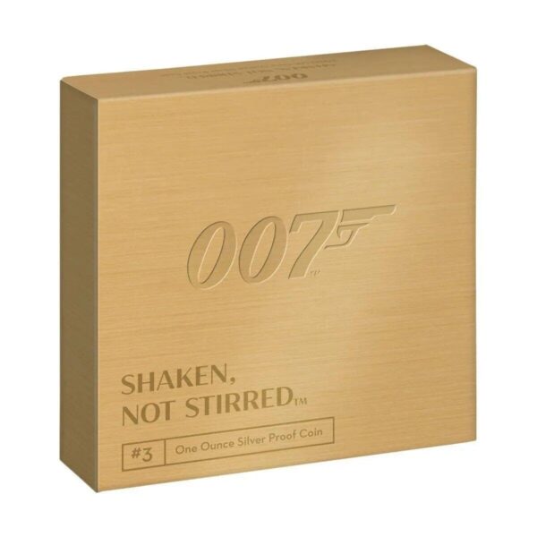 2020 £2 James Bond Shaken Not Stirred 1oz Silver Proof Coin - Image 4