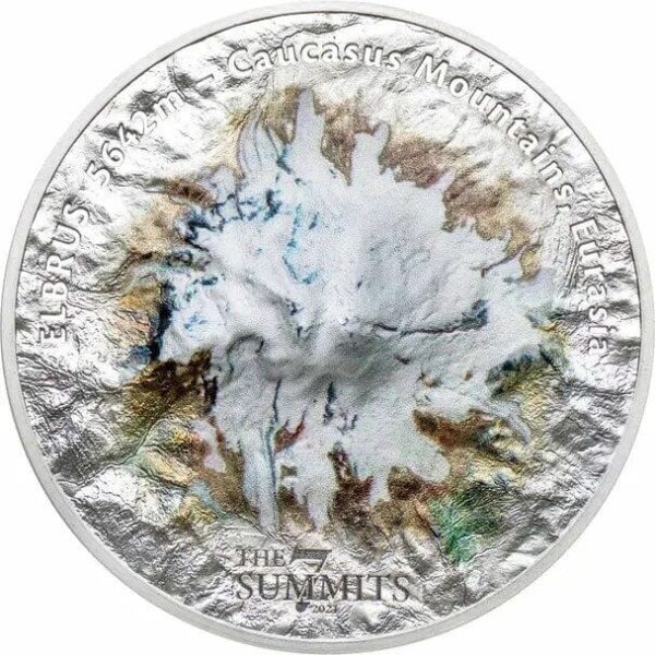 2021 $25 Elbrus 7 Seven Summits 5oz Silver Coin