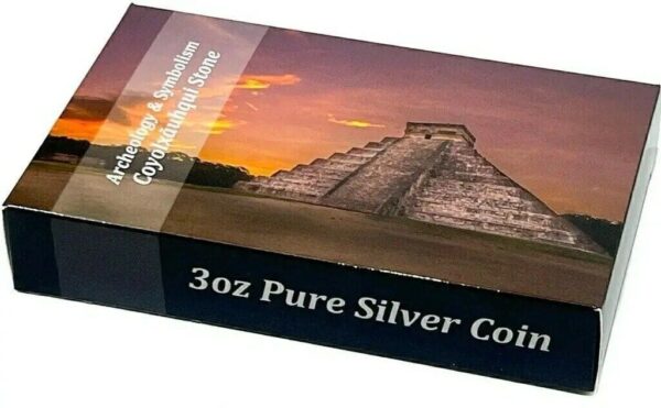 2021 $20 Aztec Coyolxauhqui Stone Archeology Symbolism 3oz Silver Coin - Image 5