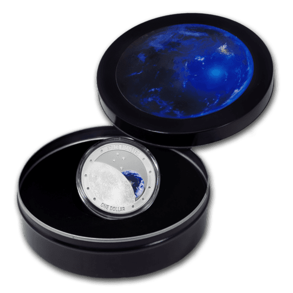 2019 $1 New Zealand Space Pioneers Silver Proof Coin - Image 2