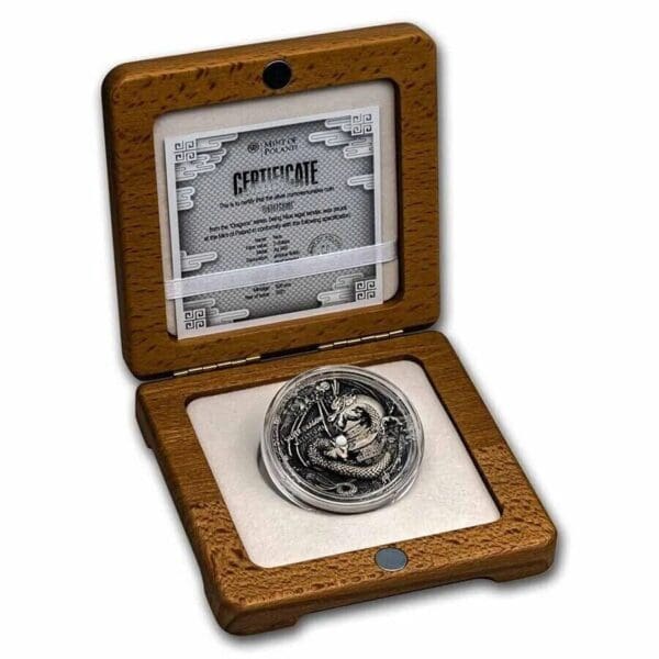 2021 $2 Japanese Dragon Watatsumi Pearl 2oz Silver Coin - Image 5