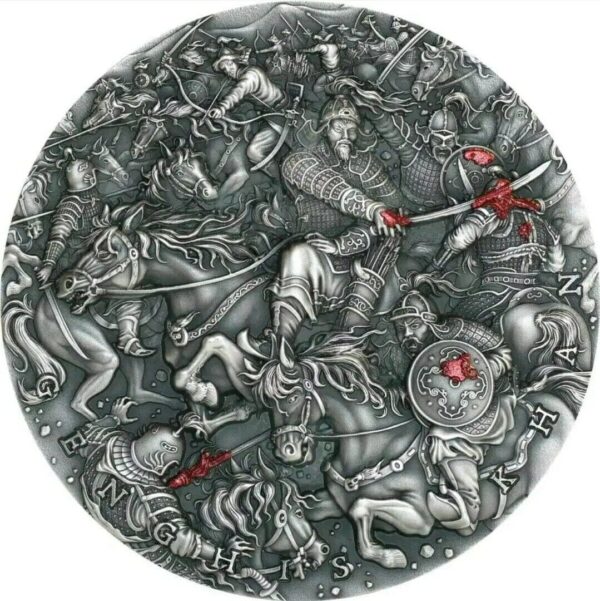 2021 $5 Genghis Khan Great Commanders 2oz Silver Coin