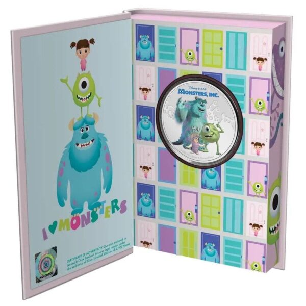 2021 $2 Monsters Inc. Disney Pixar 1oz Silver Coin - Image 3