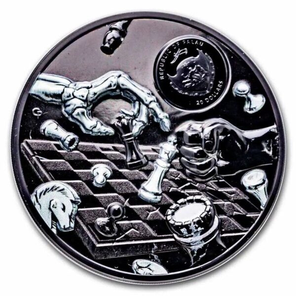 2021 $20 You Can't Cheat Death: Dark Checkmate 3oz Silver Coin - Image 2