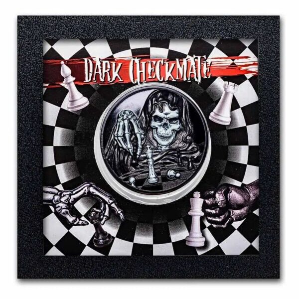 2021 $20 You Can't Cheat Death: Dark Checkmate 3oz Silver Coin - Image 3