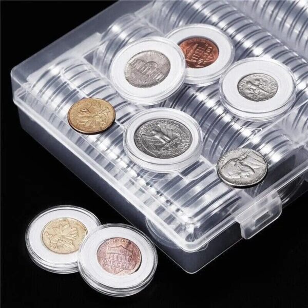 100 x Coin Capsules + Storage Container - Image 4