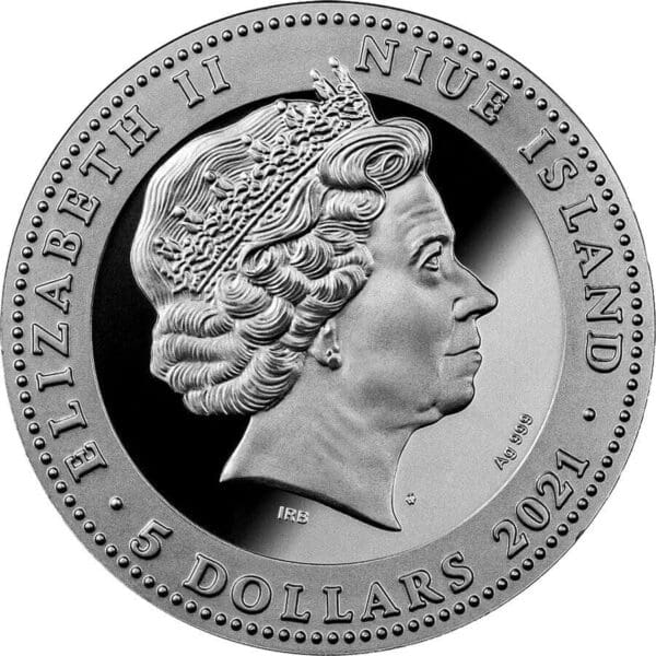 2021 $5 Burning Phoenix 2oz Silver Black Proof Coin - Image 4