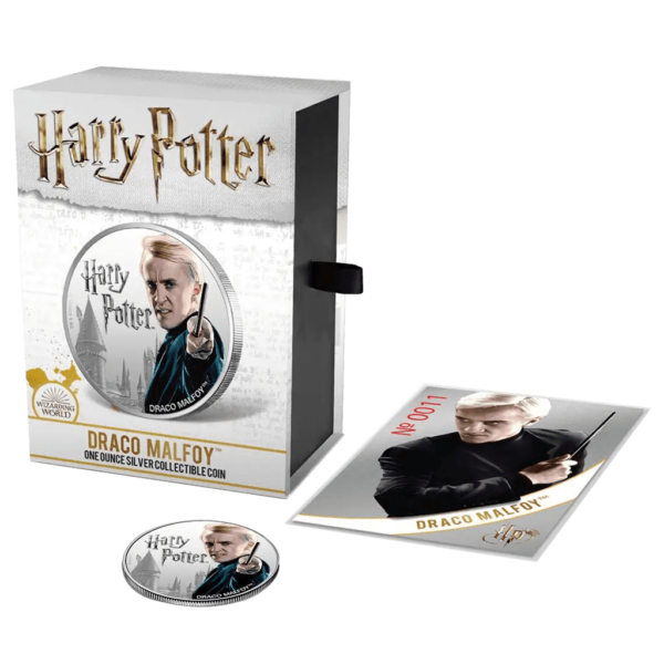 2020 $1 Draco Malfoy Wizarding World 1oz Silver Coin - Image 5