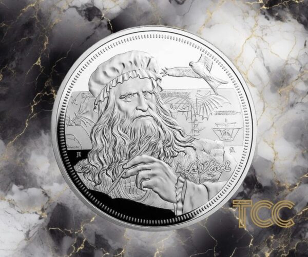 2021 $5 Icons of Inspiration Da Vinci 1oz Silver Proof Coin