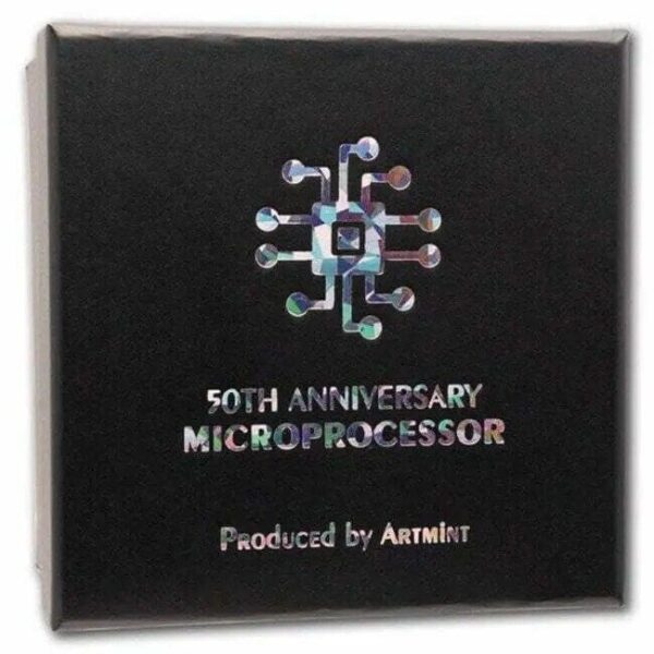 2021 $5 Microchip 50th Anniversary 2oz Antiqued Silver Coin - Image 5