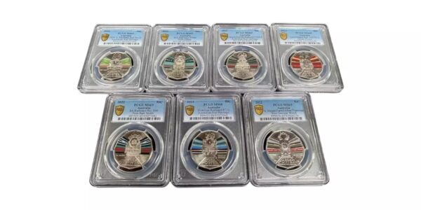 2022 50c Australian Rail Heritage Steam Train 7 Coin Set