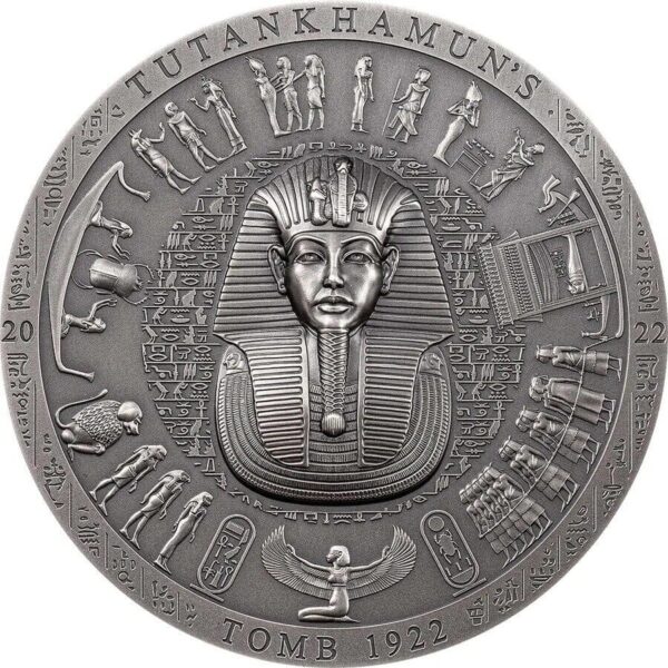 2022 $20 Tutankhamun’s Tomb 3oz Silver Antique Coin