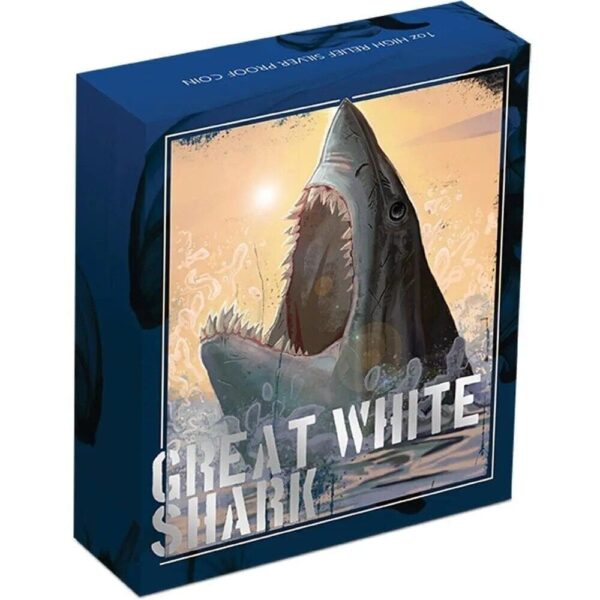 2015 $1 Great White Shark 1oz Silver Proof Coin - Image 4