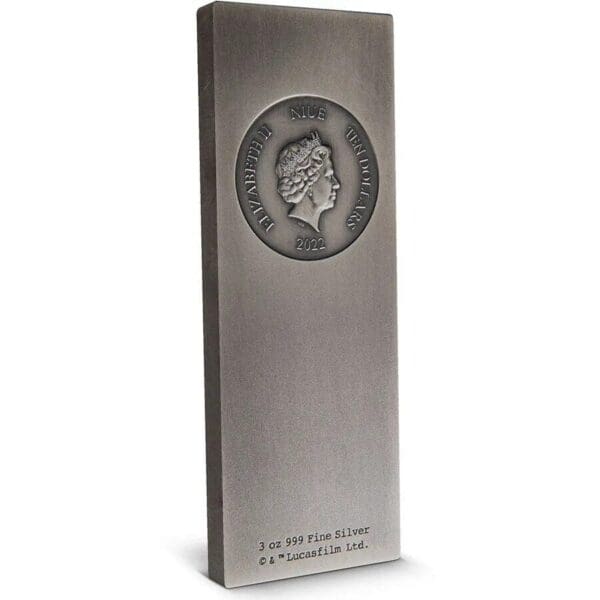 2022 $2 Han Solo Frozen In Carbonite 3oz Silver Coin - Image 3