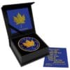2022 $5 Royal Blue Maple Leaf Gilded 1oz Silver Coin - Image 3