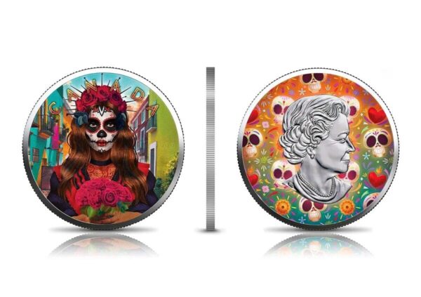 2022 $5 Día De Muertos Maple Leaf 1oz Silver 3 Coin Set - Image 2