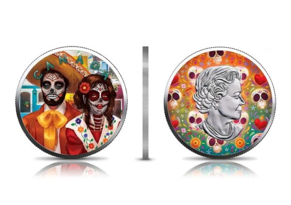 2022 $5 Día De Muertos Maple Leaf 1oz Silver 3 Coin Set - Image 3