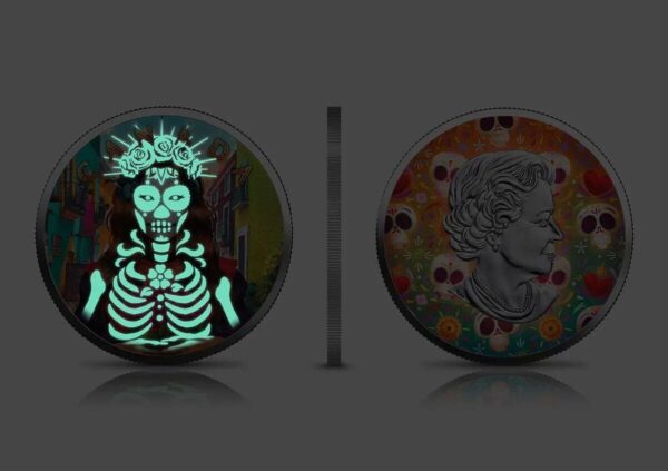 2022 $5 Día De Muertos Maple Leaf 1oz Silver 3 Coin Set - Image 5