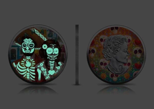 2022 $5 Día De Muertos Maple Leaf 1oz Silver 3 Coin Set - Image 6