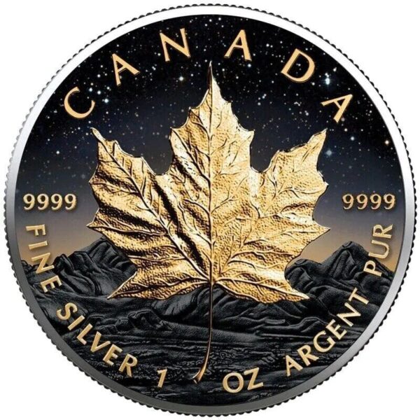 2022 Hills at Dawn Holographic Maple Leaf 1oz Silver Coin