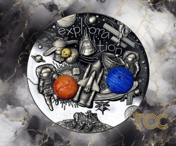 2022 Exploration Of Space De Doodle 3oz Silver Coin