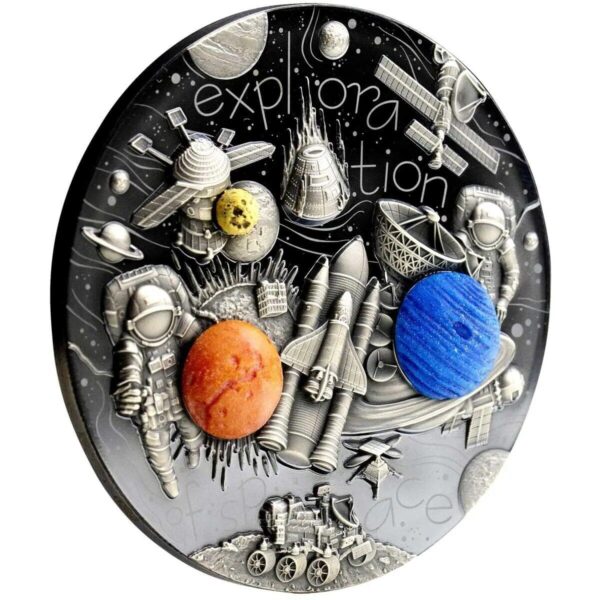 2022 Exploration Of Space De Doodle 3oz Silver Coin - Image 2