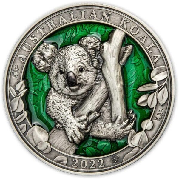 2022 $5 The Australian Koala Colours of Wildlife 3oz Silver Coin