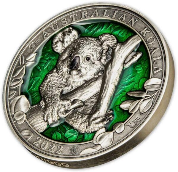 2022 $5 The Australian Koala Colours of Wildlife 3oz Silver Coin - Image 2