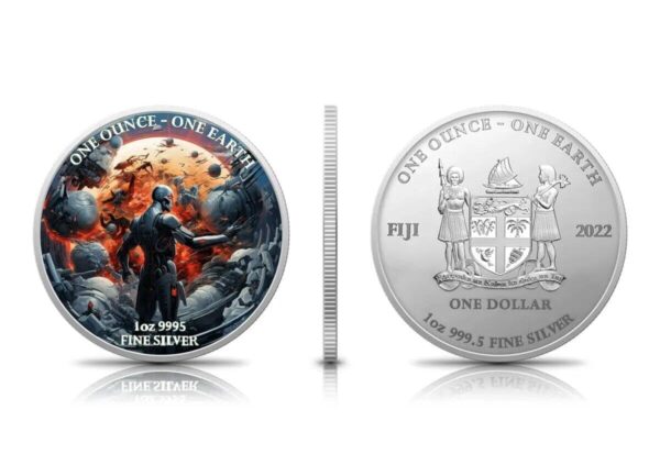 2022 $1 Earth Artificial Intelligence Apocalypse 1oz Silver Coin - Image 2