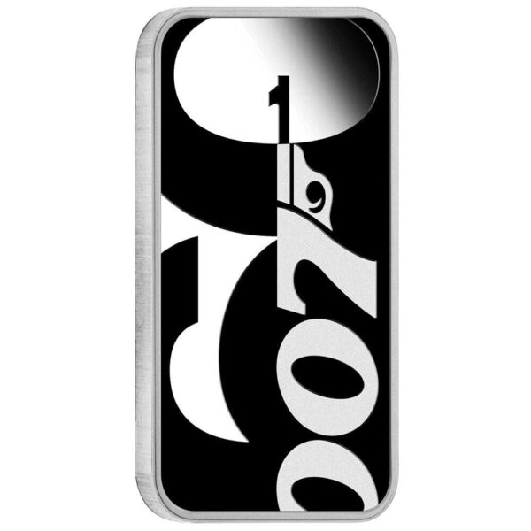 2022 $1 60 Years of James Bond 1oz Silver Proof Rectangular Coin - Image 2