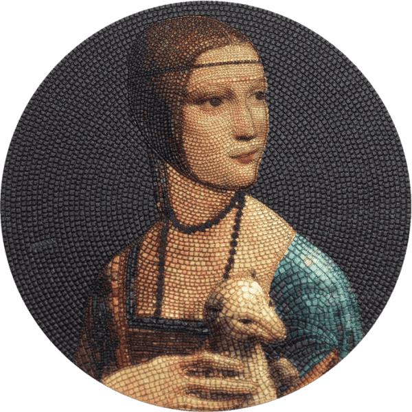 2020 $20 Lady With An Ermine Leonardo da Vinci Great Micromosaic 3oz Silver Coin