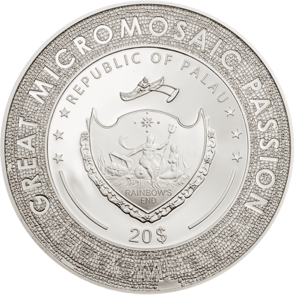 2020 $20 Lady With An Ermine Leonardo da Vinci Great Micromosaic 3oz Silver Coin - Image 2