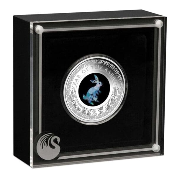 2023 $1 Australian Opal Lunar Series Rabbit 1oz Silver Proof Coin - Image 3