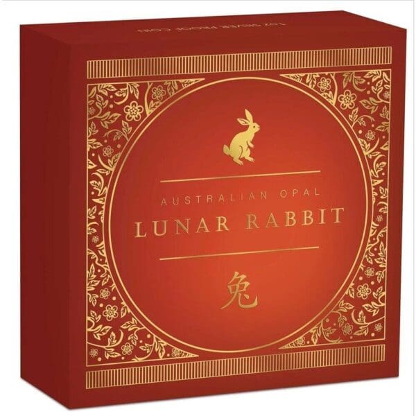 2023 $1 Australian Opal Lunar Series Rabbit 1oz Silver Proof Coin - Image 4