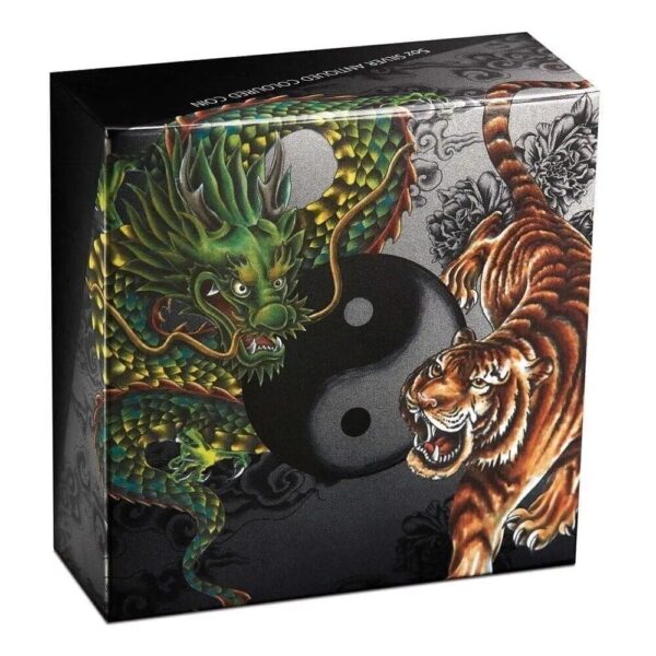 2023 $5 Double Dragon & Double Tiger Yin Yang 5oz Silver Coin - Image 4