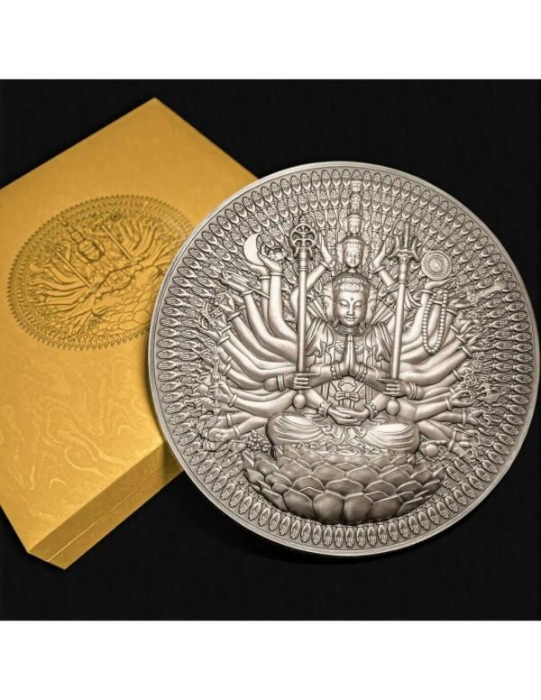 2024 Guan Yin Thousand Armed Thousand Eyed Bodhisattva 1.3kg Trimetal Coin - Image 3