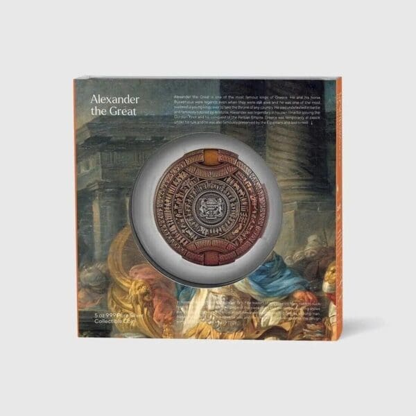 2023 Alexander The Great 5oz Silver Antiqued Coin - Image 3