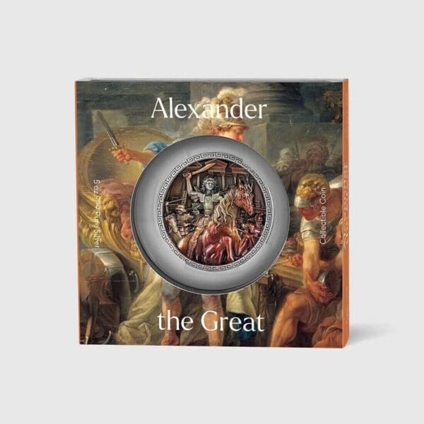 2023 Alexander The Great 5oz Silver Antiqued Coin - Image 4