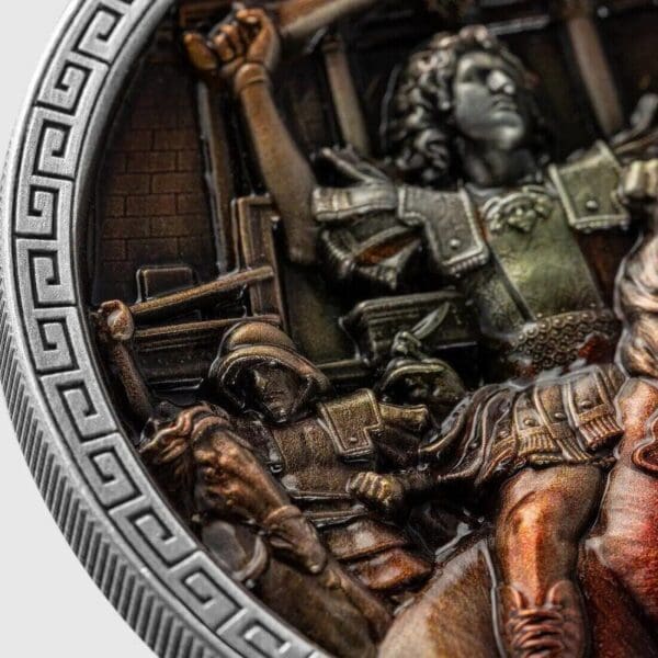 2023 Alexander The Great 5oz Silver Antiqued Coin - Image 7