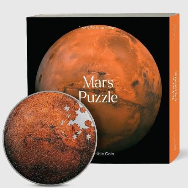 2023 Mars Puzzle 1oz Bimetal Silver Antiqued Coin
