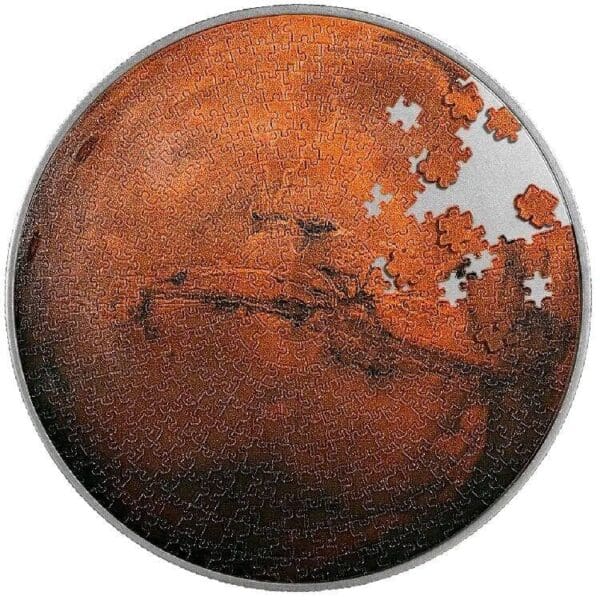 2023 Mars Puzzle 1oz Bimetal Silver Antiqued Coin - Image 2