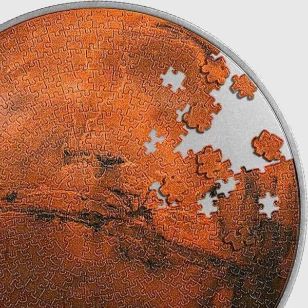2023 Mars Puzzle 1oz Bimetal Silver Antiqued Coin - Image 3