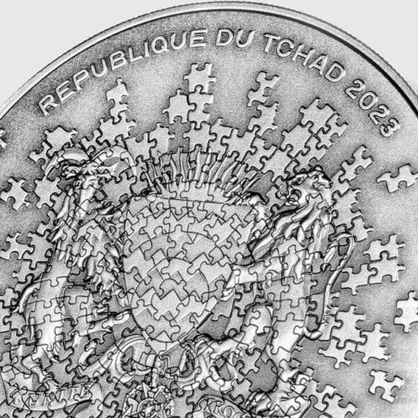 2023 Mars Puzzle 1oz Bimetal Silver Antiqued Coin - Image 6