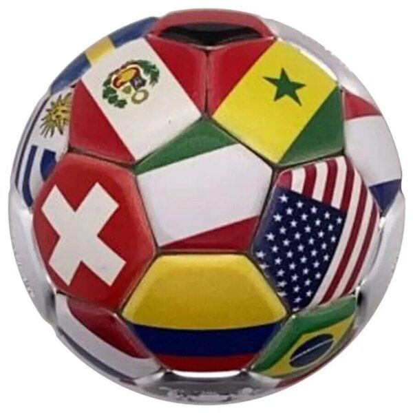 2022 Soccer Ball Country Flags Silver Spherical Coin - Image 4