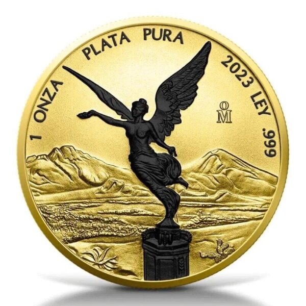 2023 Gold & Black Platinum Gilded Libertad 1oz Mexico Coin